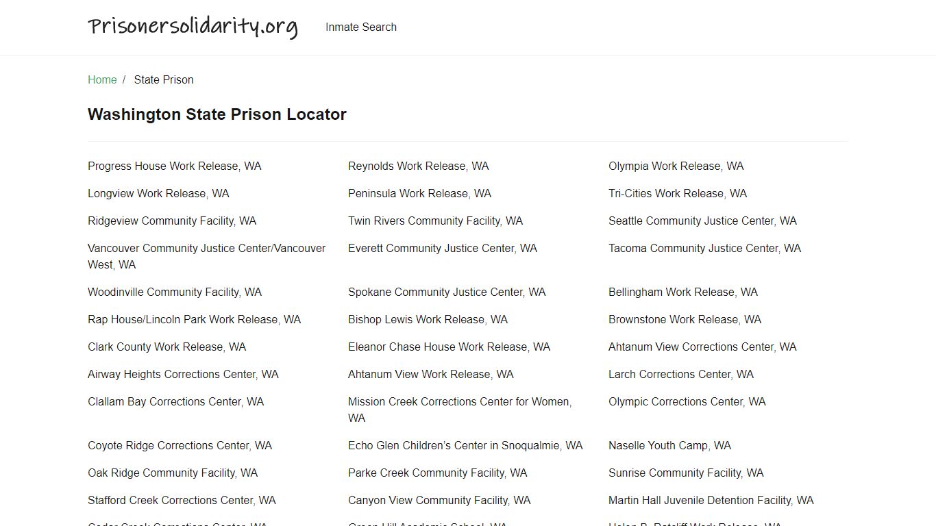 Washington State Prison Inmate Search | Free Inmate Lookup